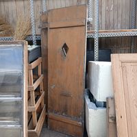 Alte holzfensterladen mit Guckloch, rustikal, Deko!