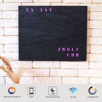 WorldClock Schiefer Optik - Smarte Wortuhr mit App-Steuerung