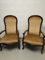 Antike Stühle, 2er Set, Nussbaum, Salonstühle, Vintage