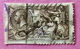 Briefmarke aus Großbritannien George V - "Seahorse" gestempe