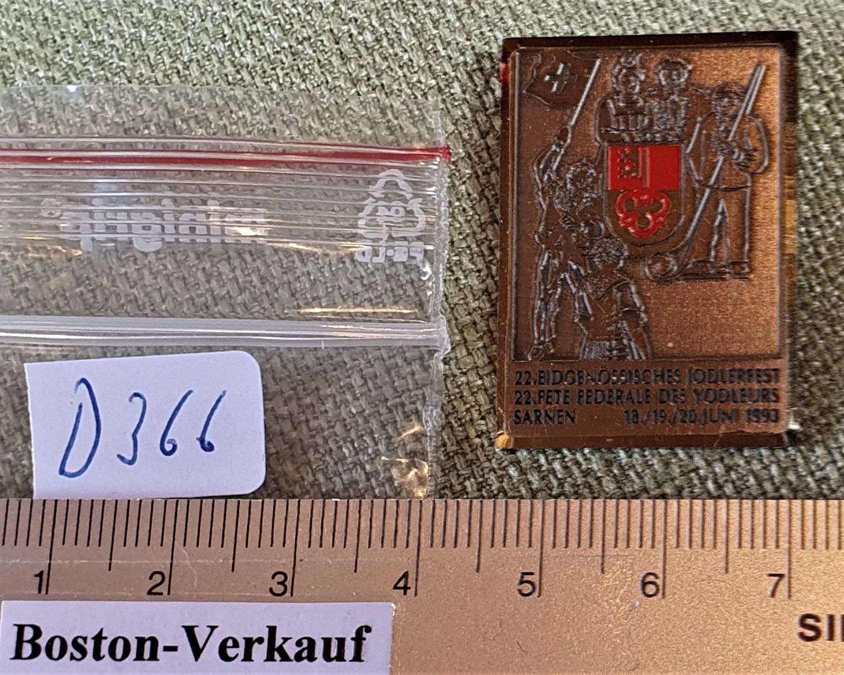 Placchette & Badge: D366 - Jodlerfest Sarnen Obwalden 1993 – Usato da Reinach BL venduto da Boston-Verkauf 3