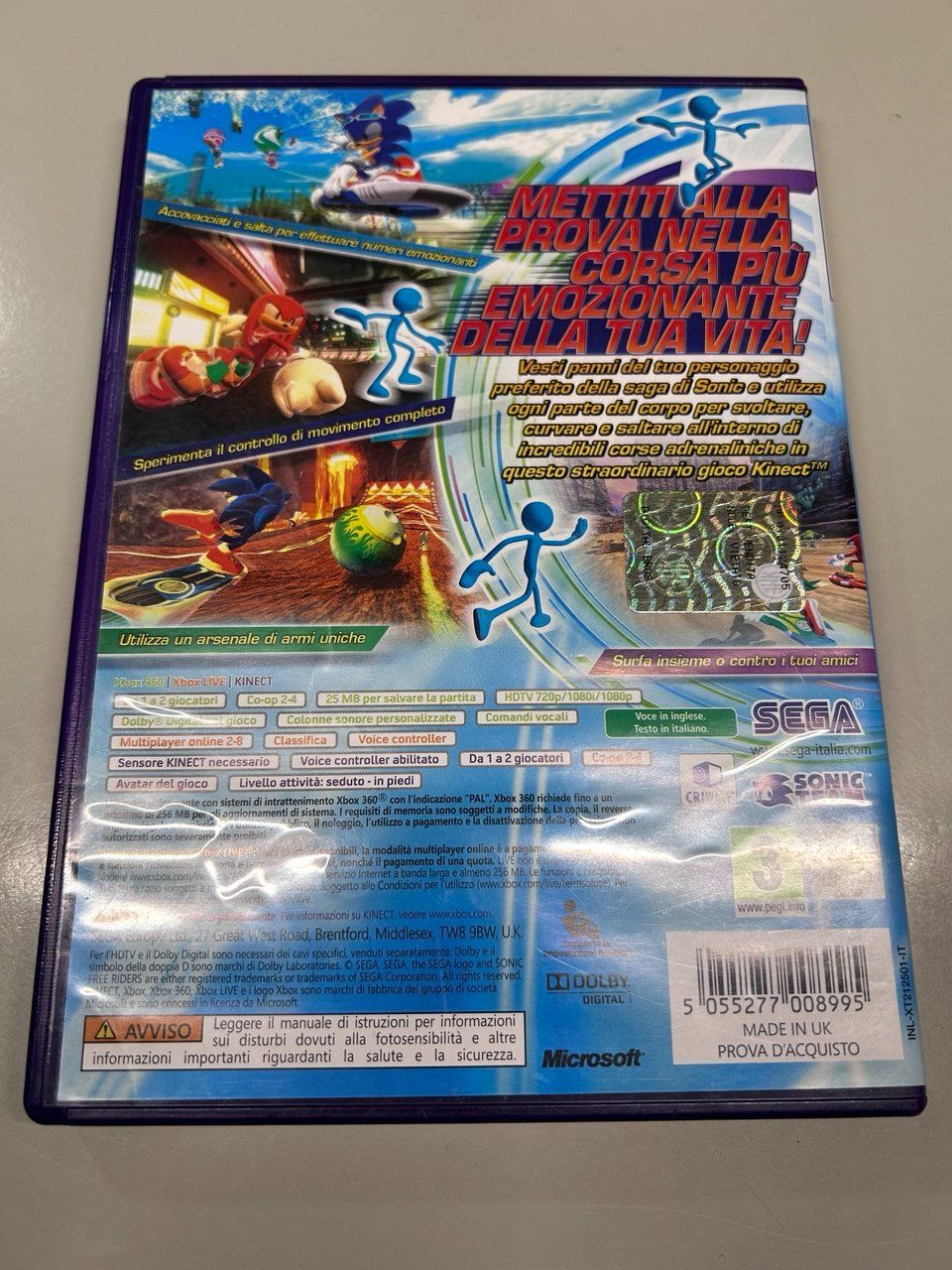 Microsoft Giochi: Sonic Free Riders per Xbox 360 – Usato da Giubiasco venduto da LorisVale 1