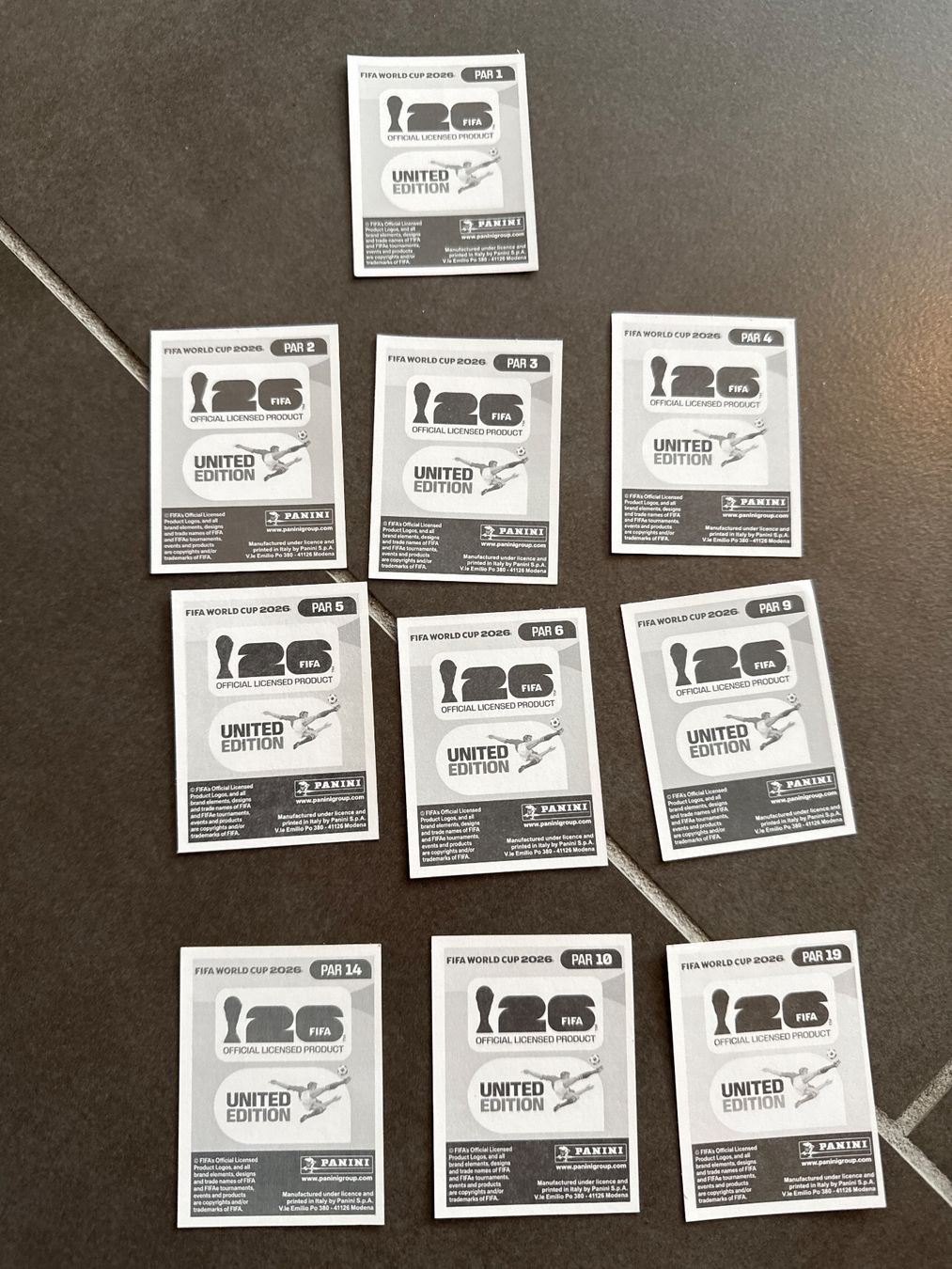 Panini Carte collezionabili: PAR 1,2,3,4,5,6,9,10,14,19 – Nuovo e nell'imballaggio originale da Savigny venduto da Kinderboutique