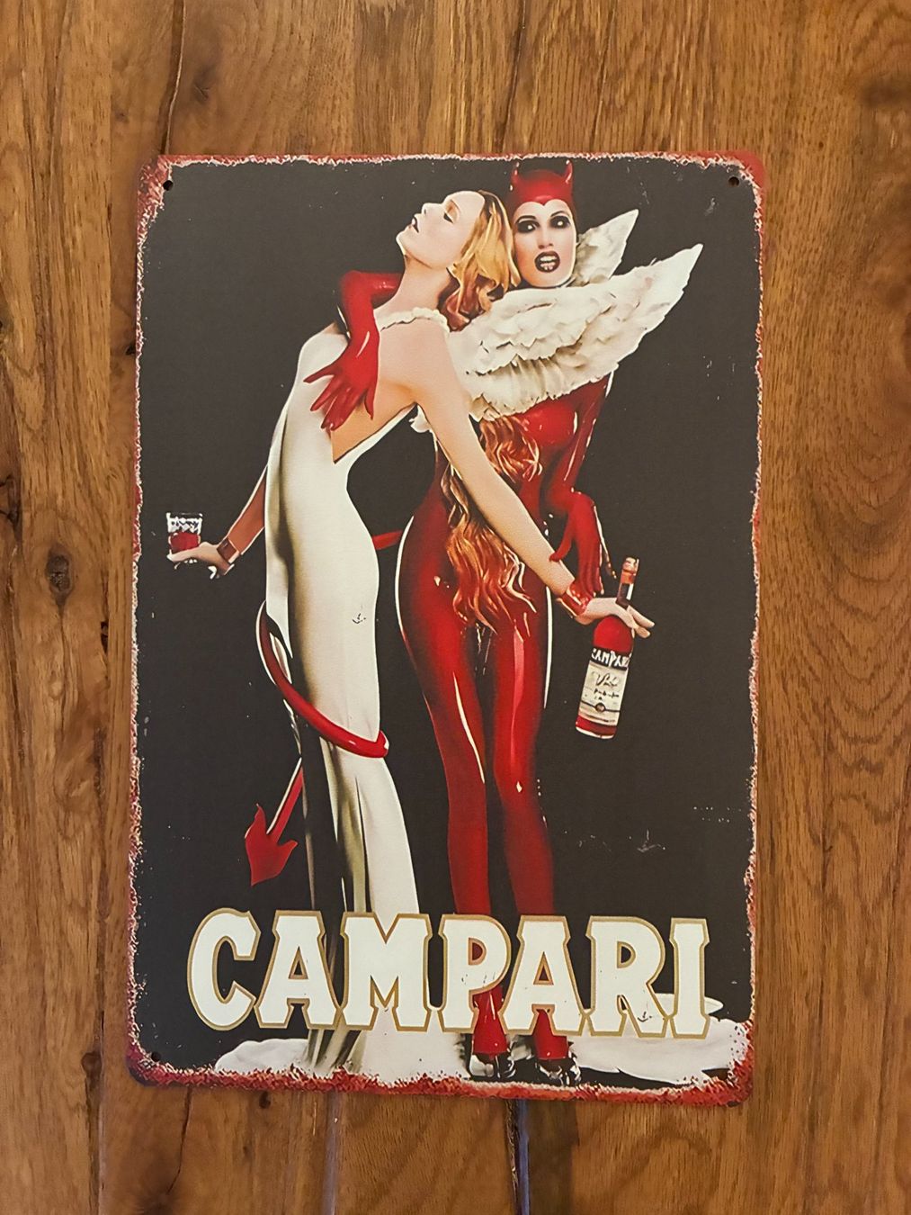 Campari Insegne: Schönes Campari Schild - Engel und Dämon - neu!!! – Usato da Bremgarten AG venduto da Eurotiz