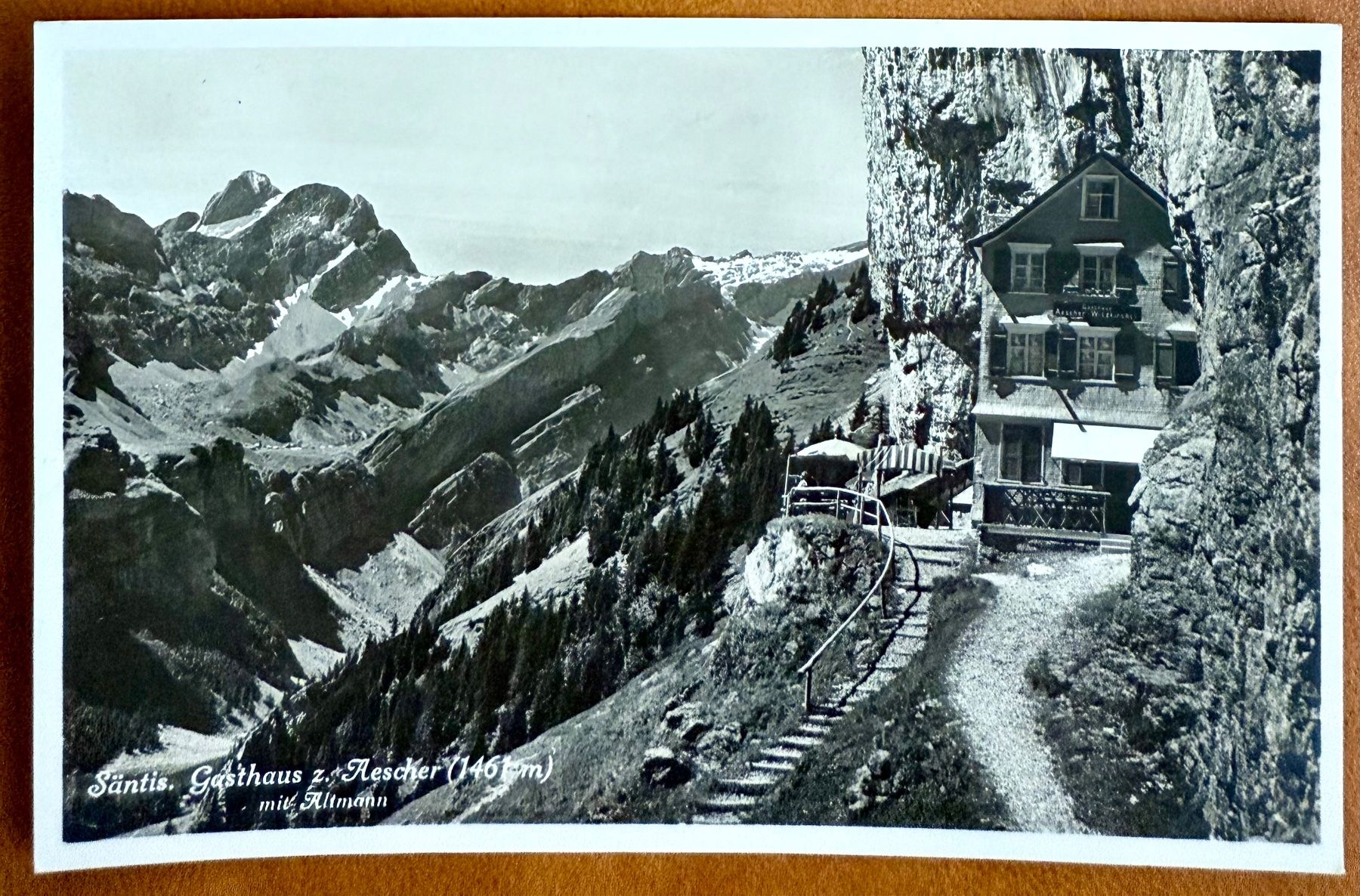 Cartoline postali: AK: Aescher Gasthaus - Säntis – Usato da Lutry venduto da Ediego