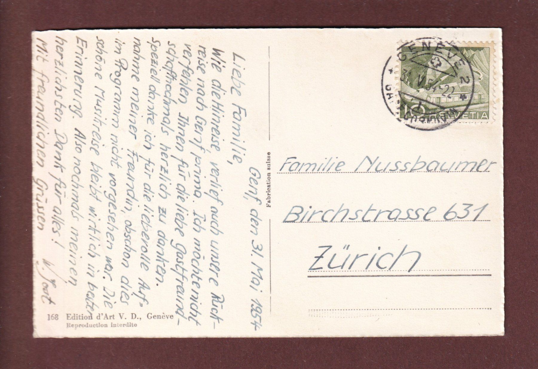 Cartoline postali: GENEVE - Eglise Russe - 1954 – Usato da Pully venduto da nicecards 1