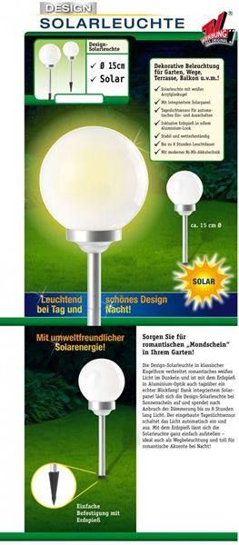 Lampen: 4x LED-Solarlampe 15cm Solarleuchte Kugel – Neu und originalverpackt aus Amriswil von JaJa-Express 1