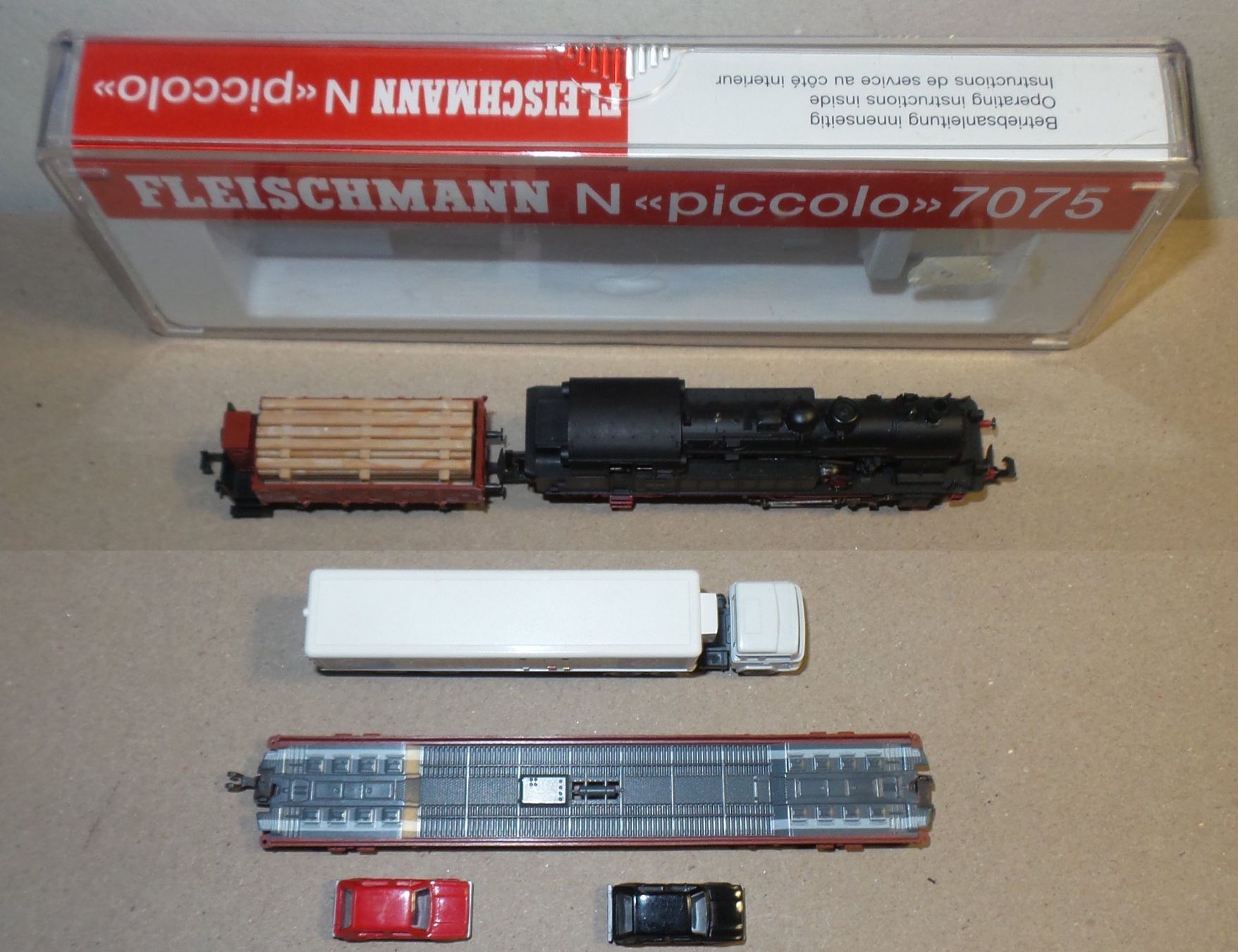 Fleischmann Modellini di ferrovie: Locomotive Fleischmann N 7075 + 2 wagons – Usato da Bulle venduto da Rockandtoys 2