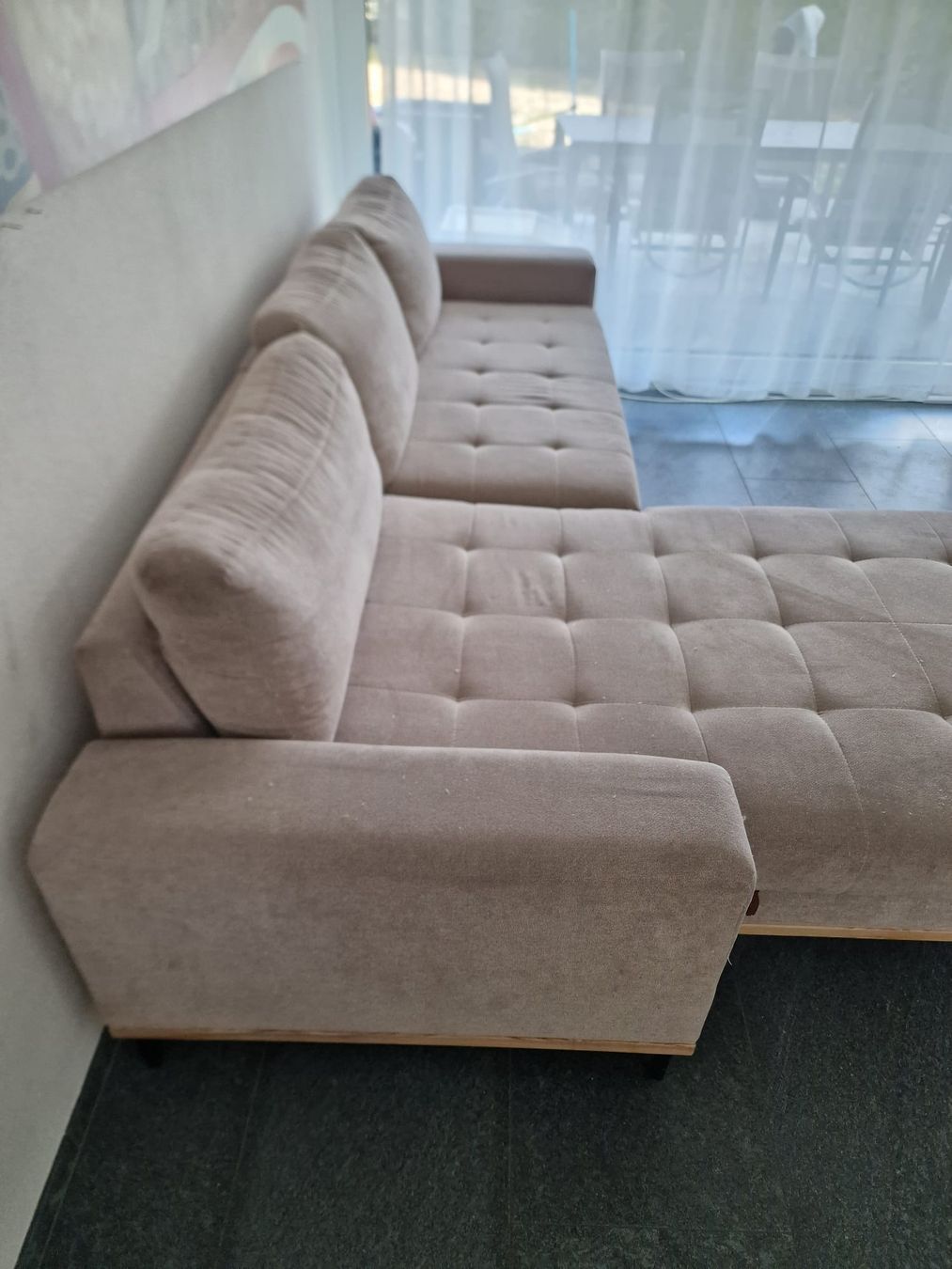 Sofas: Ecksofa In Beige Mit Schlaffunktion Webstoff Beige – D'occasion à Hochdorf par Berry005 4