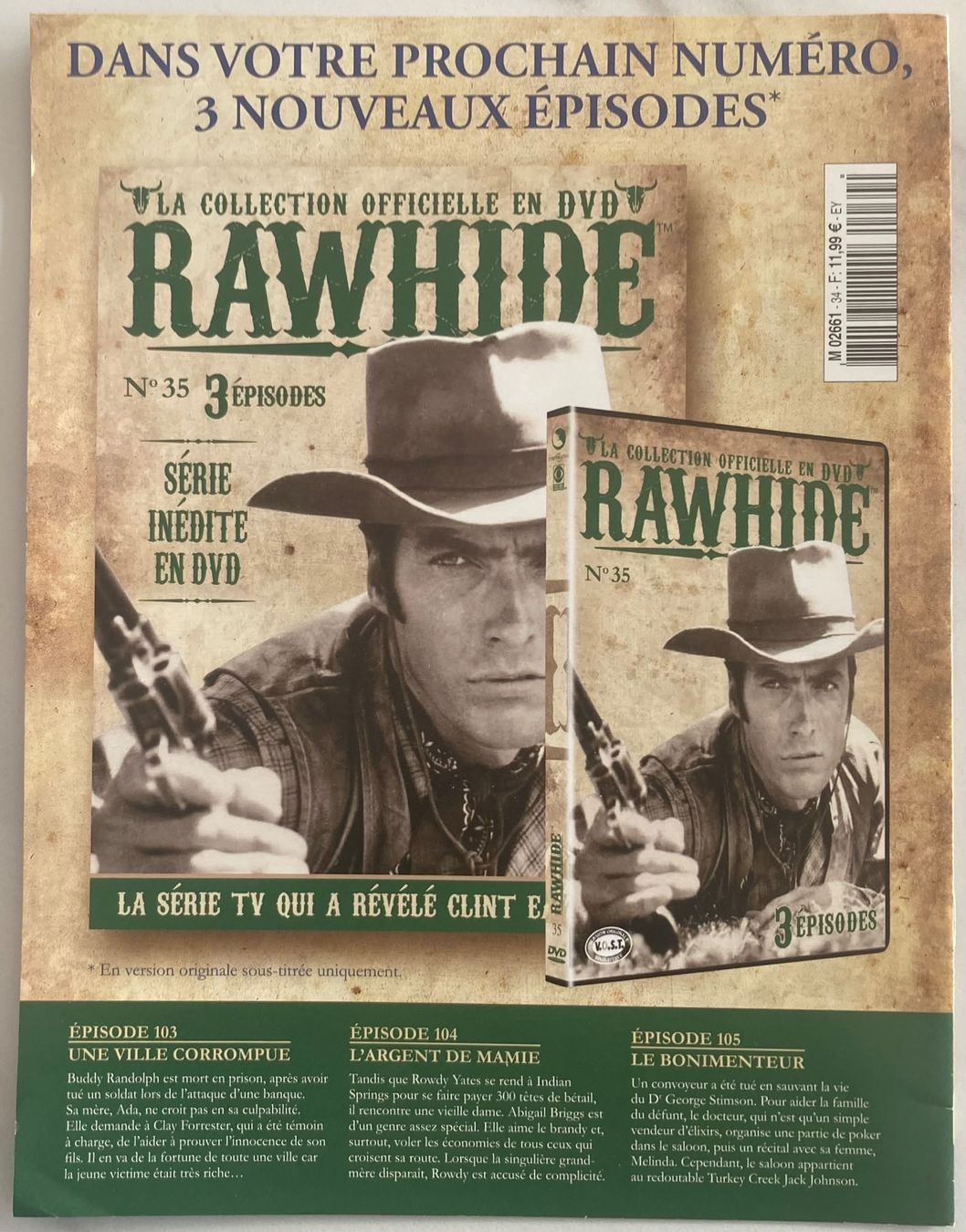 Tutti i DVDs: CLINT EASTWOOD - RAWHIDE N°34 – Usato da Poliez-Pittet venduto da Newtown-Records 2