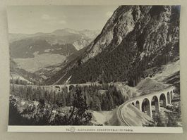 ALBULABAHN, KEHRTUNNEL BEI PREDA, ALTE PHOTOGRAPHIE
