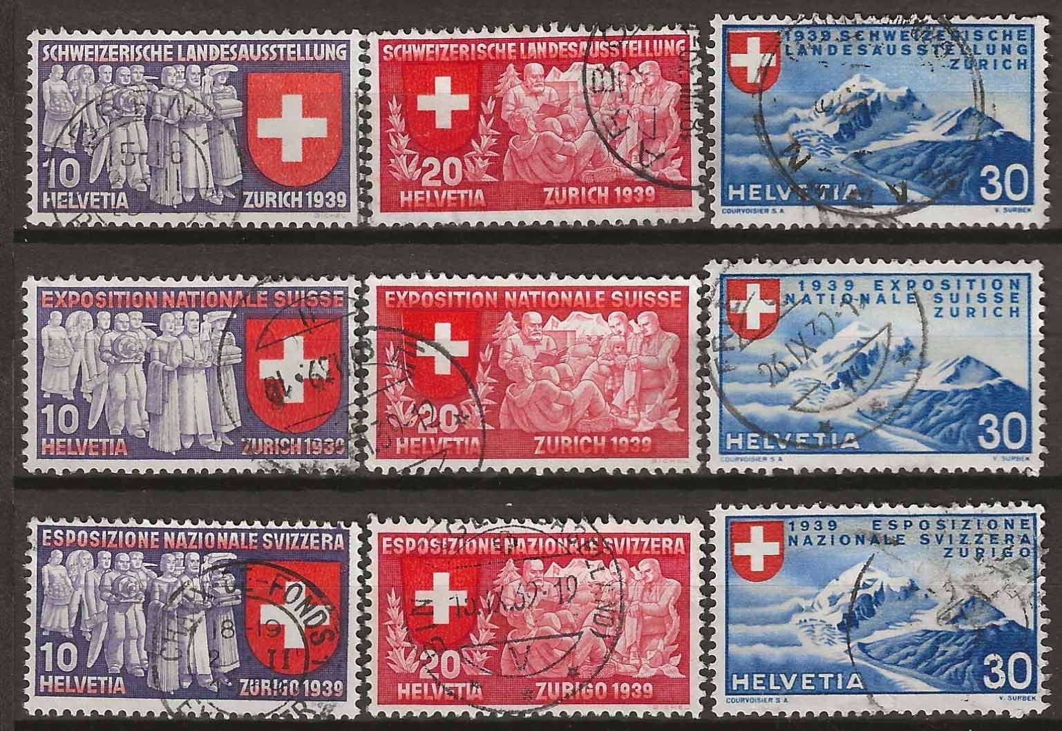 Tutti i francobolli: CH219 - Expo 39 219-227 obl. – Usato da Trélex venduto da Phil_Albert