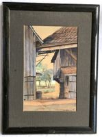 Aquarell - datiert 1908 - Gehöft - "in Affoltern"
