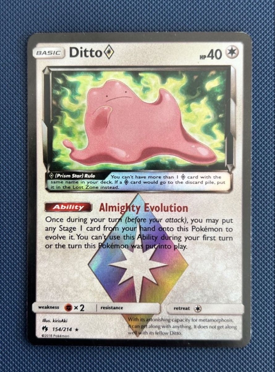 Pokémon Carte collezionabili: Ditto Prism Star 154/214 Lost Thunder Holo – Usato da Zollikon venduto da inf_l5jd