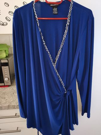 Elegantes Nina Leonard Wickel oberteil Gr. XXL blau