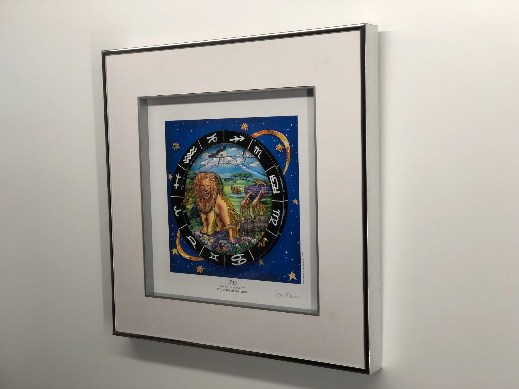 Dipinti: 3D Bild / Sternzeichen Löwe / 40x40cm - Silber – Nuovo e nell'imballaggio originale da Bergdietikon venduto da Garak 2