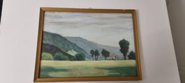 Gemälde Original Basellandschaft, signiert 1931, Unikat