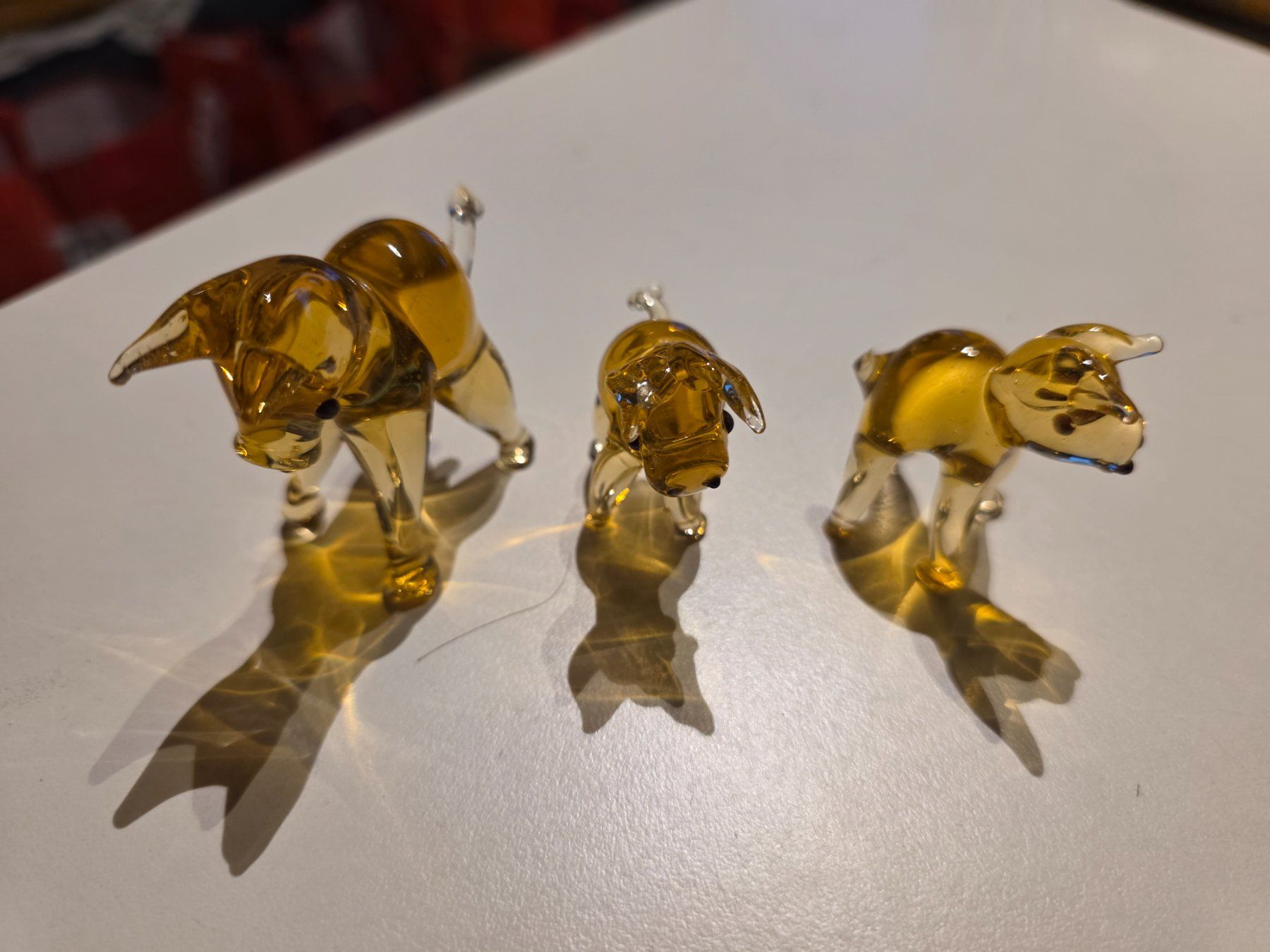 Statuette: 3 gelbe Glas Figuren Tiere – Usato da Walterswil BE venduto da Lonitti 1