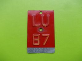 Velonummer / Fahrradnummer LU 87