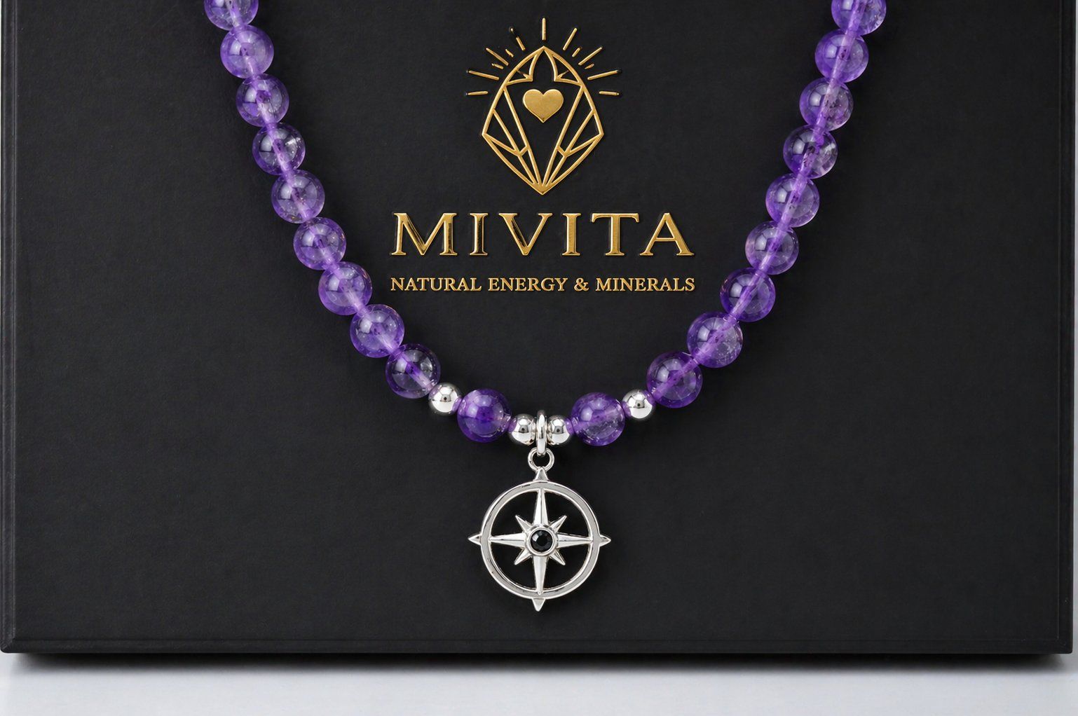 Catenine: Amethyst Kompass Halskette, MIVITA – Nuovo (secondo la descrizione) da Neuendorf venduto da Rewelt 5