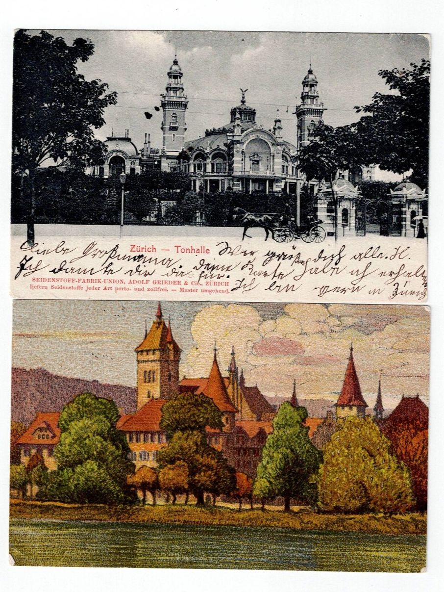 Cartoline postali: Schweiz, 10 Ansichtskarten von Zürich um 1900 – Usato da Hinteregg venduto da McCharly01 7