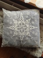 Winterzauber Deko Kissen Grau/Weiss, 50x50cm 2 Stk.