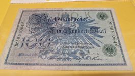 Alte Reichsbanknote 100 Mark, Berlin 1908, Rarität!