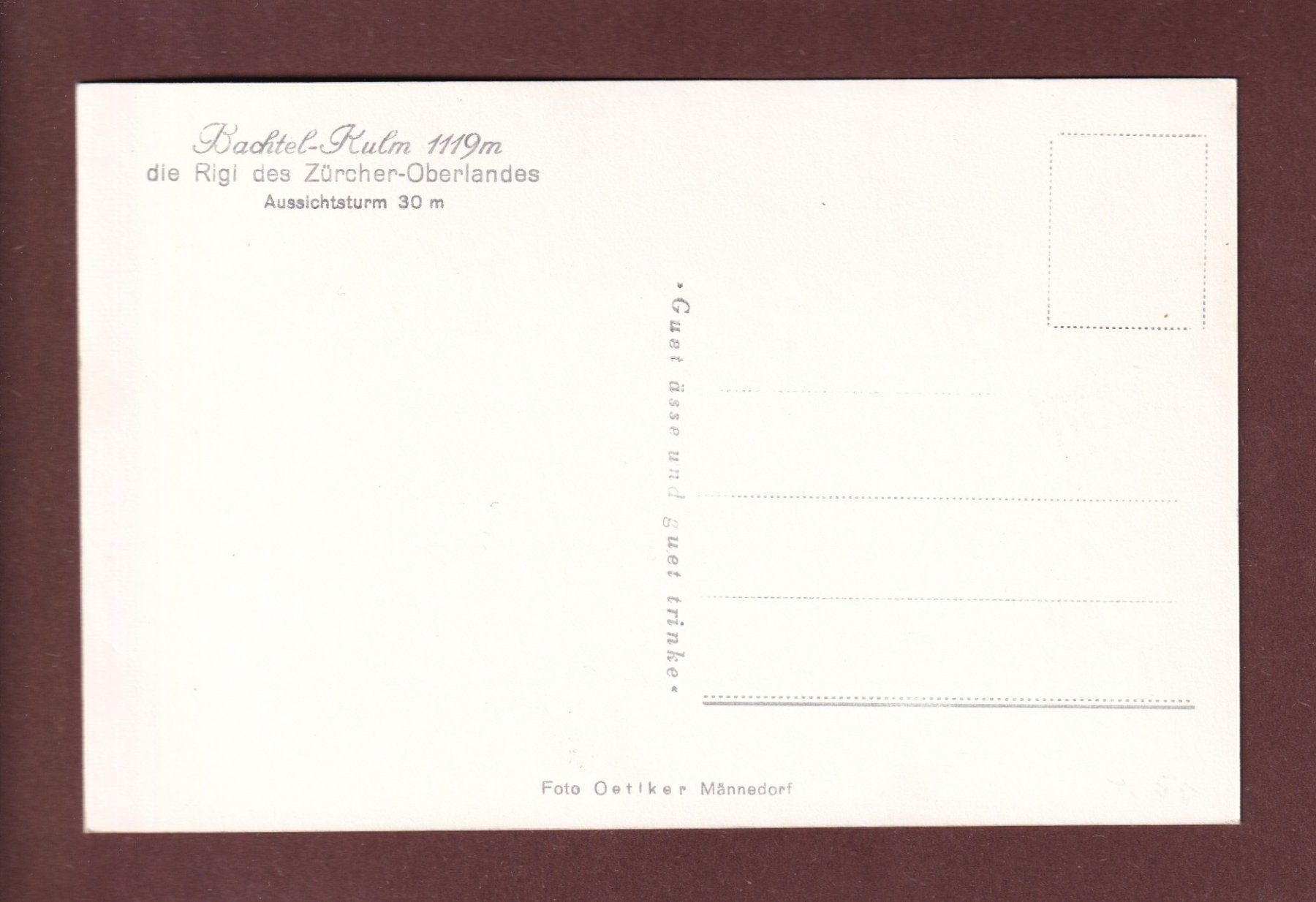Cartoline postali: BACHTEL-KULM - Aussichtsturm – Usato da Pully venduto da nicecards-shop 1