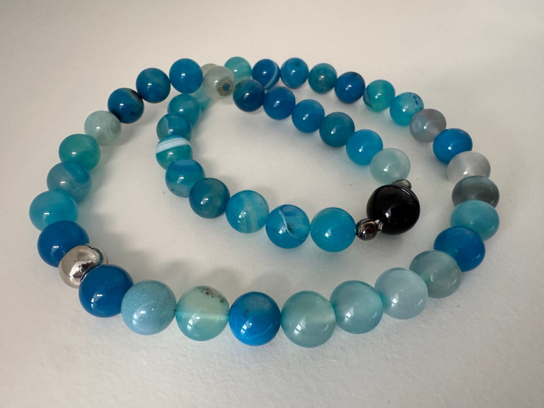 Catenine: Halskette Achat / Edelstahlkugel. – Nuovo (secondo la descrizione) da Biberist venduto da tl-schmuck 1