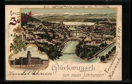 Litho Zürich, Postgebäude, Gesamtansic