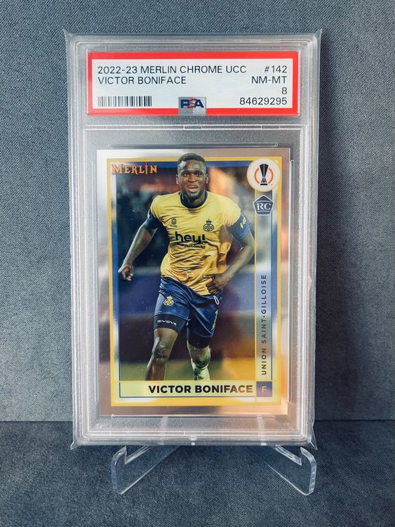 2022-23 Topps Merlin Chrome Victor Boniface Rookie RC PSA 8 