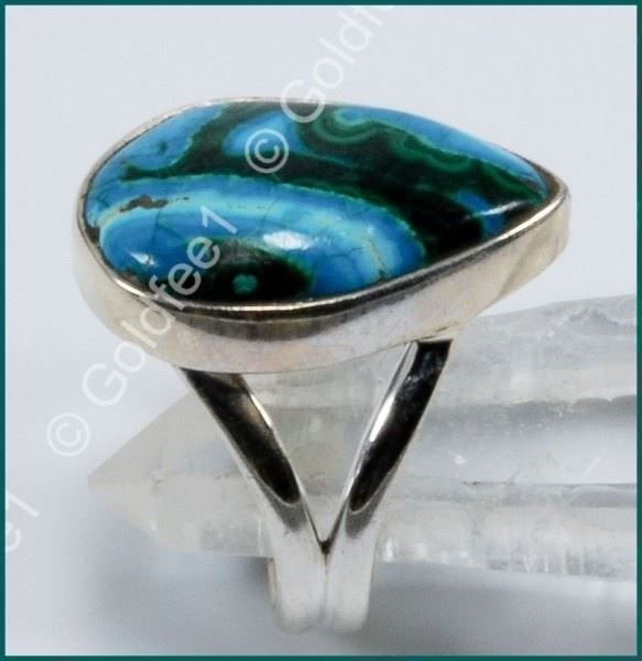 Anelli: MALACHITE IN CHRYSOCOLLA, Ring 925 Silber – Nuovo e nell'imballaggio originale da Oberglatt ZH venduto da Goldfee1 2