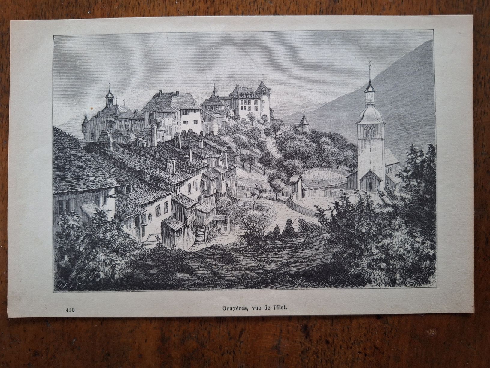 Stiche: GRUYÈRES VUE DE L'EST – Gebraucht aus Bevaix von bohrap