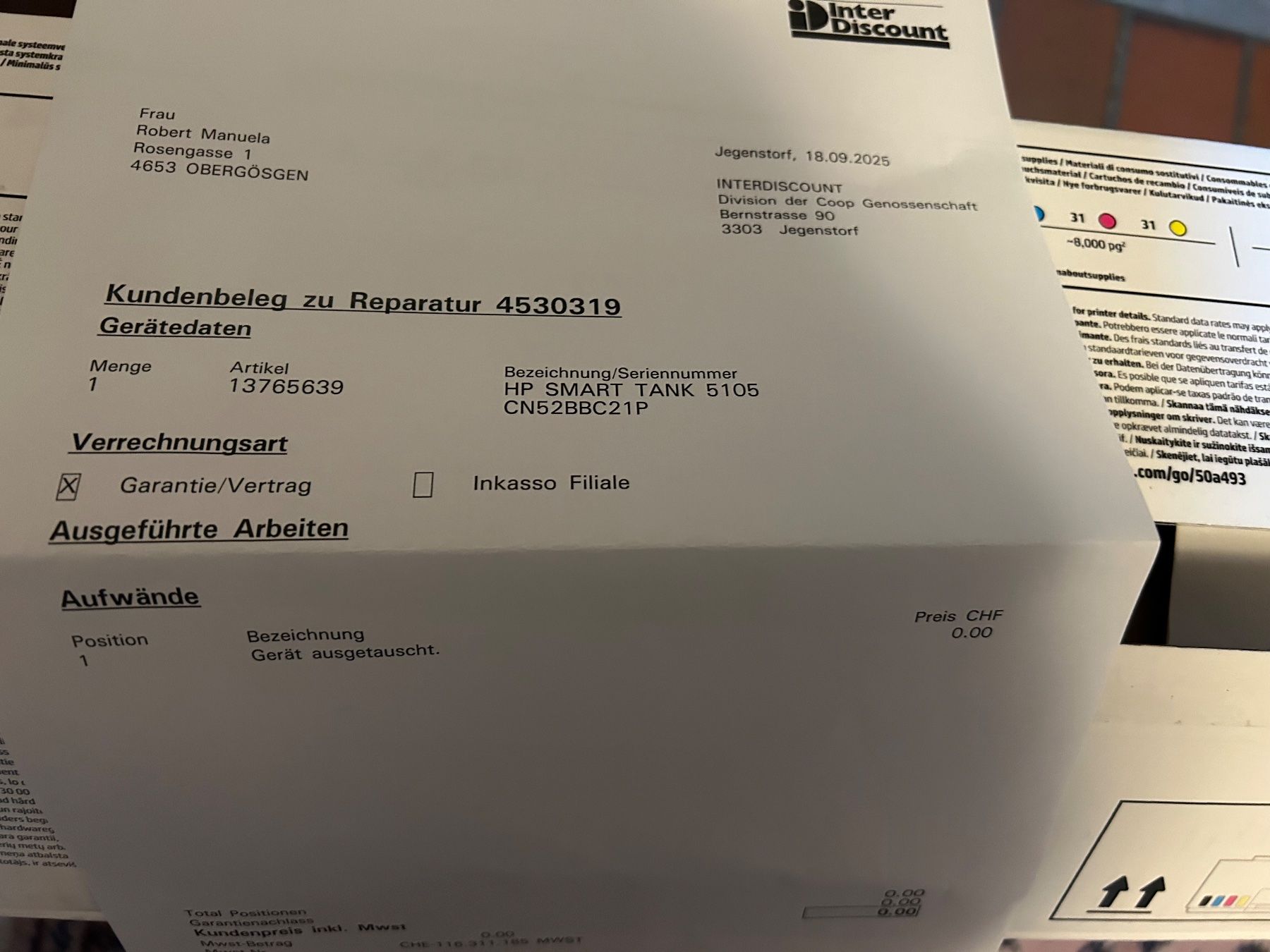 Hewlett Packard Stampanti: neuer Drucker HP Smart Tank 5105 – Nuovo e nell'imballaggio originale da Obergösgen venduto da Andre118 7