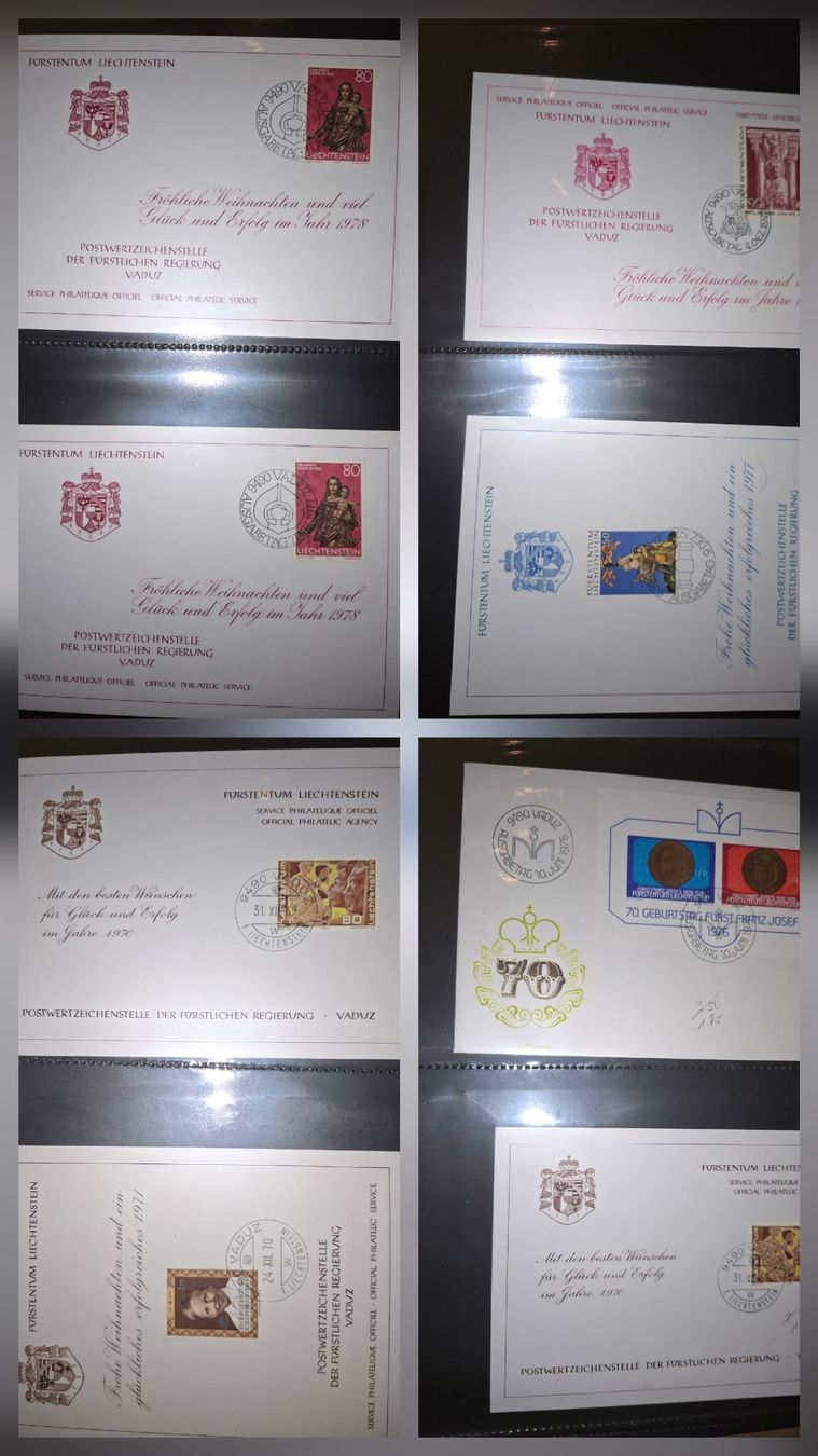 Tutti i francobolli: Briefmarkensammlung Liechtenstein Div. Marken / Briefe  – Usato da Balgach venduto da SIMEON27 2