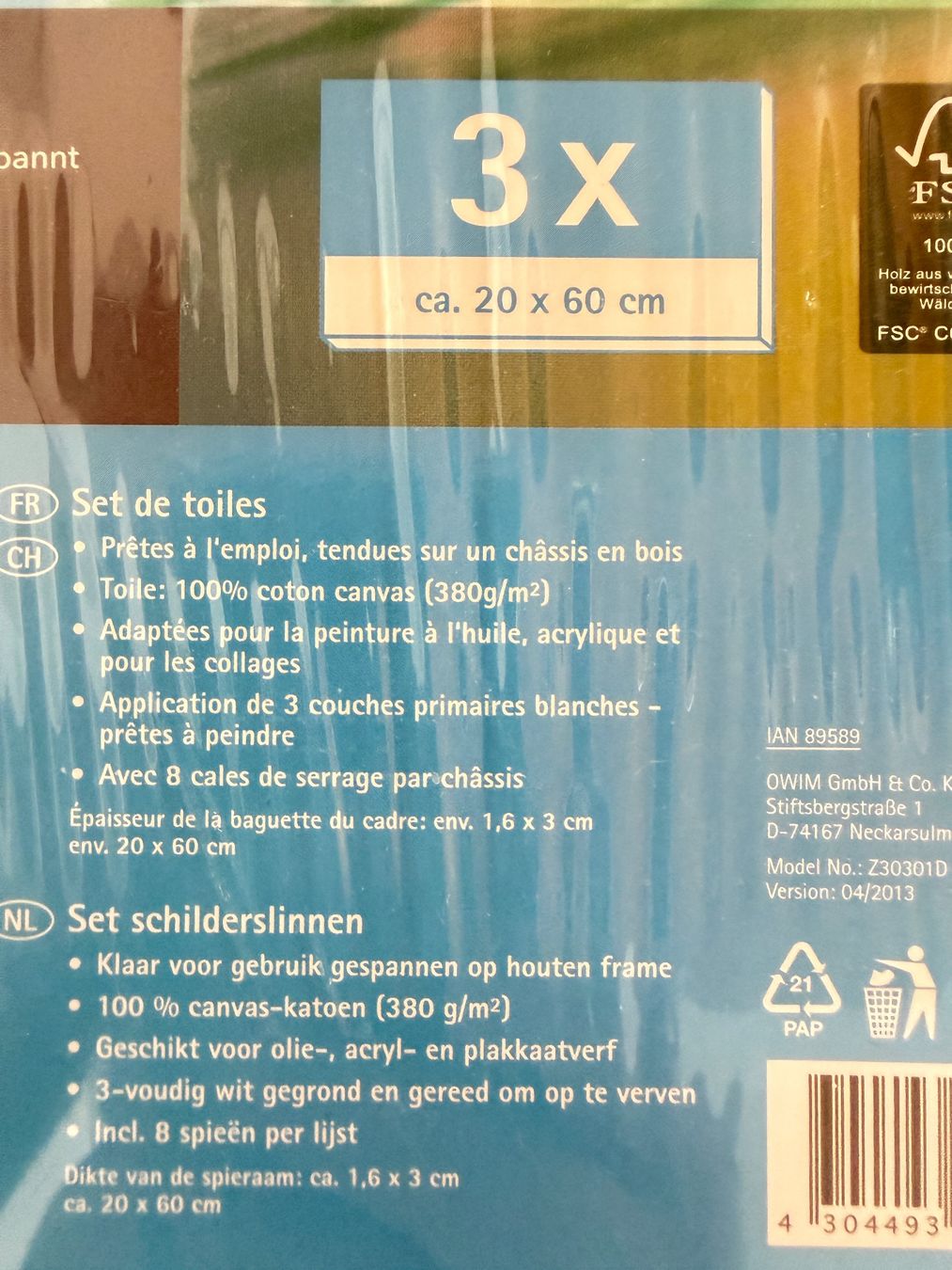 Foto & Immagini: Leinwand-Set 3x 20x60 cm NEU – Nuovo e nell'imballaggio originale da Teufen AR venduto da Maleaa 2