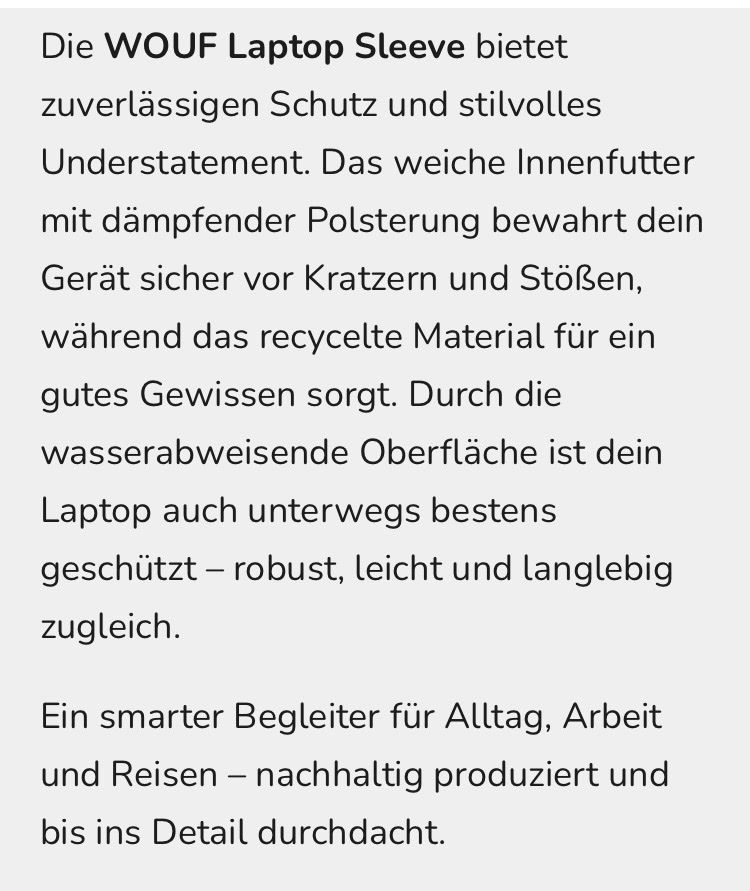 Borse: Laptophülle Wouf Neu – Nuovo e nell'imballaggio originale da Zürich venduto da nisse01 3