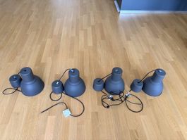 4x IKEA HEKTAR Pendelleuchte E27 dunkelgrau – Top Zustand