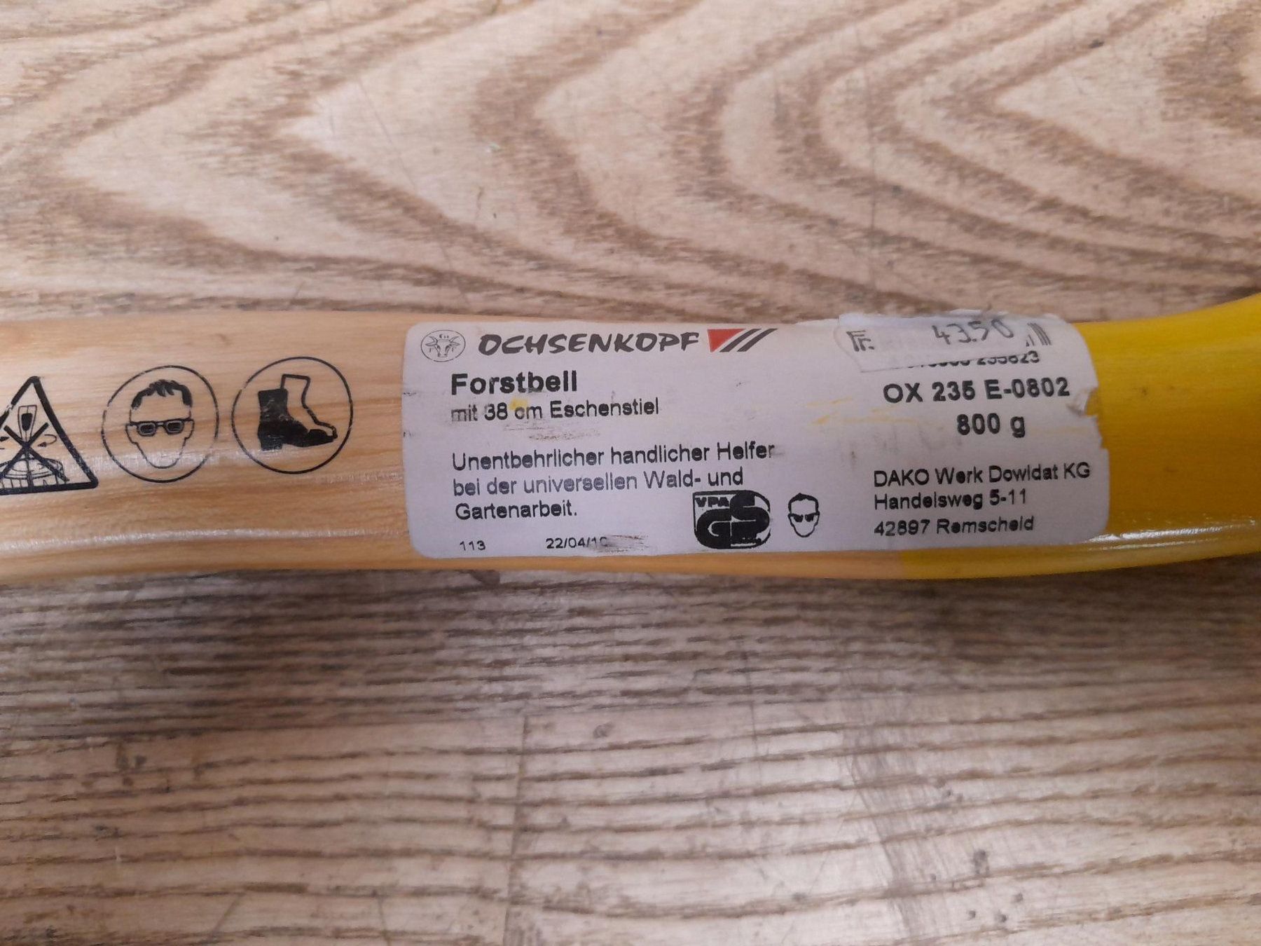 Tutti gli attrezzi: Beil Ochsenkopf 800g – Nuovo e nell'imballaggio originale da Mollis venduto da Pela0 2