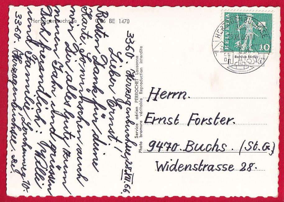 Cartoline postali: HERZOGENBUCHSEE FLUGAUFNAHME – Usato da Grüningen venduto da Kartenlaube 1