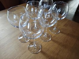 Set von 6 Weingläsern Rotwein aus Glas