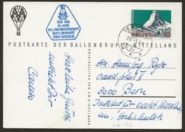 Ballon Schweiz 1966 Weiher Riaz Flugpost Luftpost