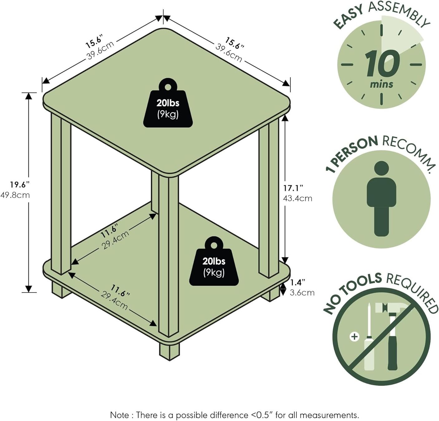 Tavoli: Beistelltisch 2er Set Couchtisch mit 2 Ebenen Holz – Nuovo e nell'imballaggio originale da Neuhausen venduto da apo_zn9s 3