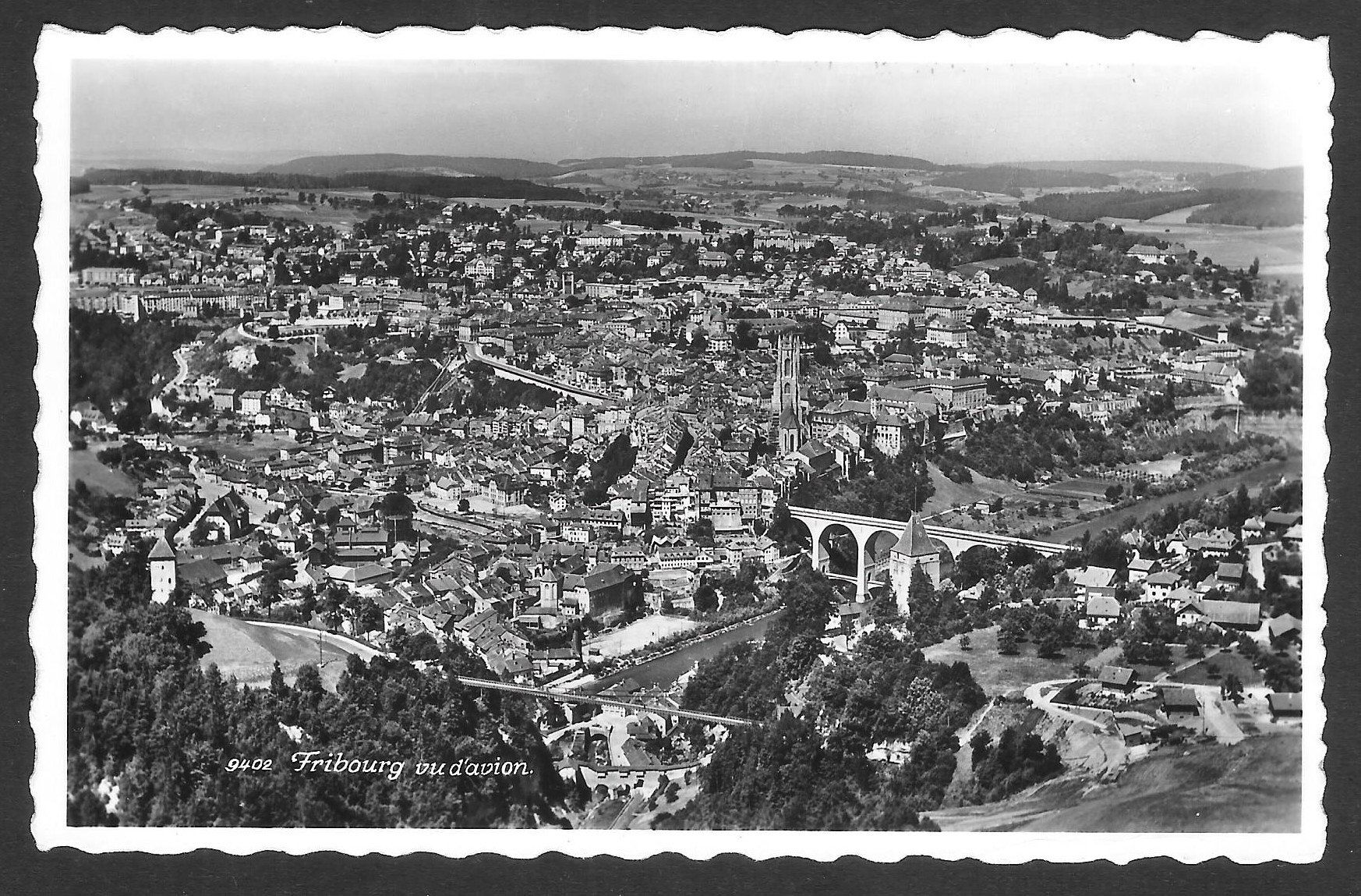Cartoline postali: Fribourg vue d' avion Feldpoststempel – Usato da Olten venduto da clotaldi