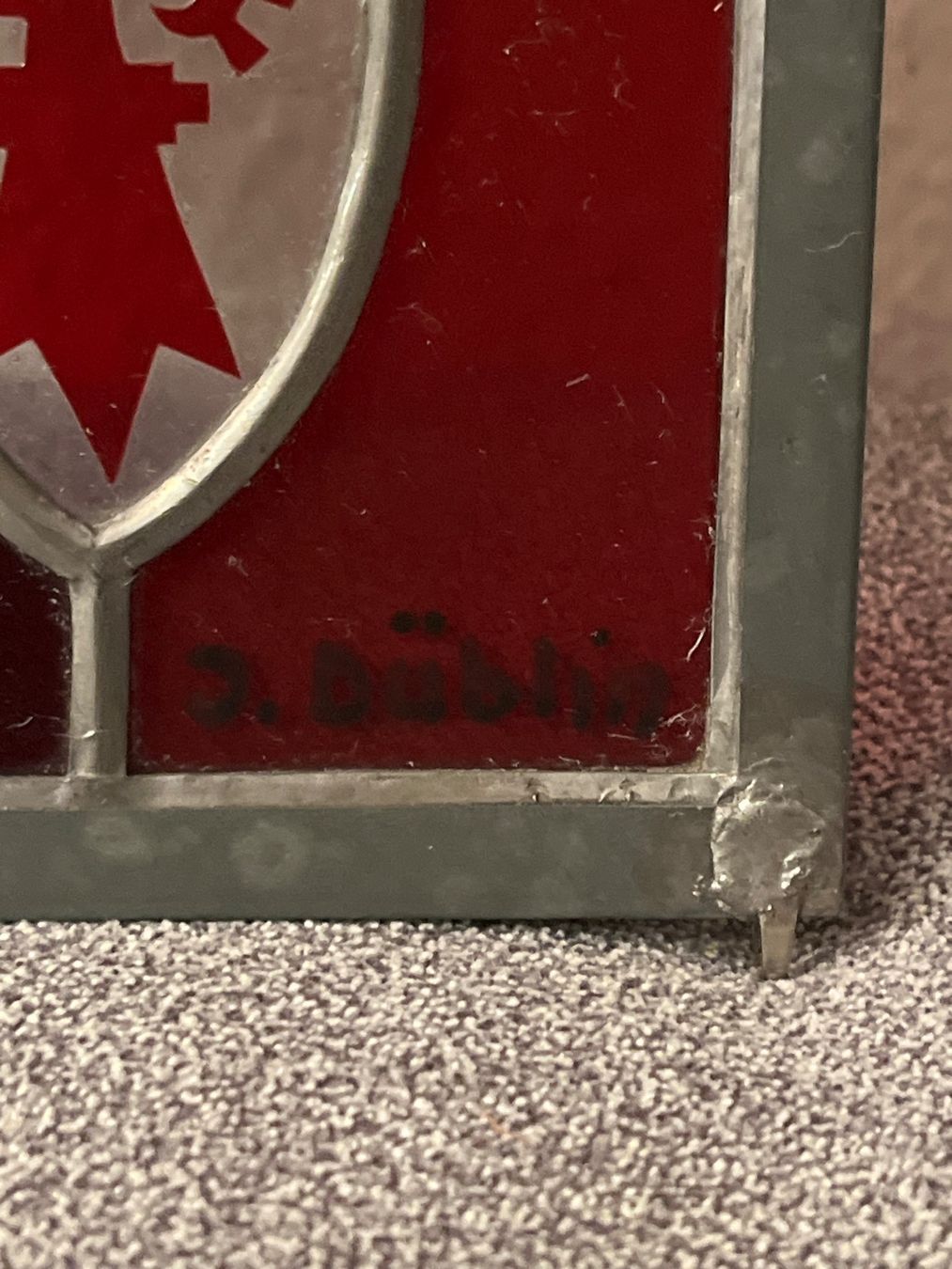 Dipinti: Jacques Düblin Buntglasscheibe mit Bleifassung – Usato da Basel venduto da PAUL_ART 2