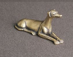 Hund Windhund aus Messing