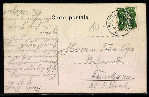 Cartoline postali: Flüeli, Kur- und Gasthaus mit Kirche – Usato da Berlin venduto da bartko-reher 1