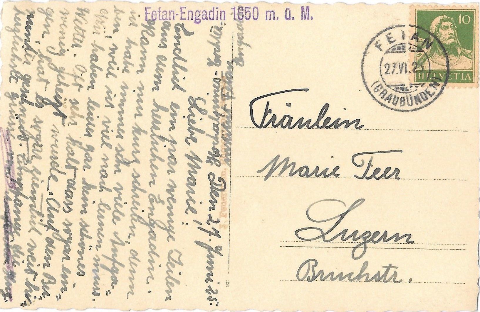 Cartoline postali: Fetan Einzelhaus Privataufnahme – Usato da Olten venduto da clotaldi 1