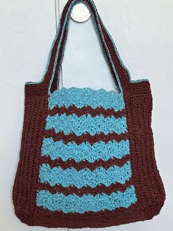 Très beau sac à main original crochet fais main en raphia