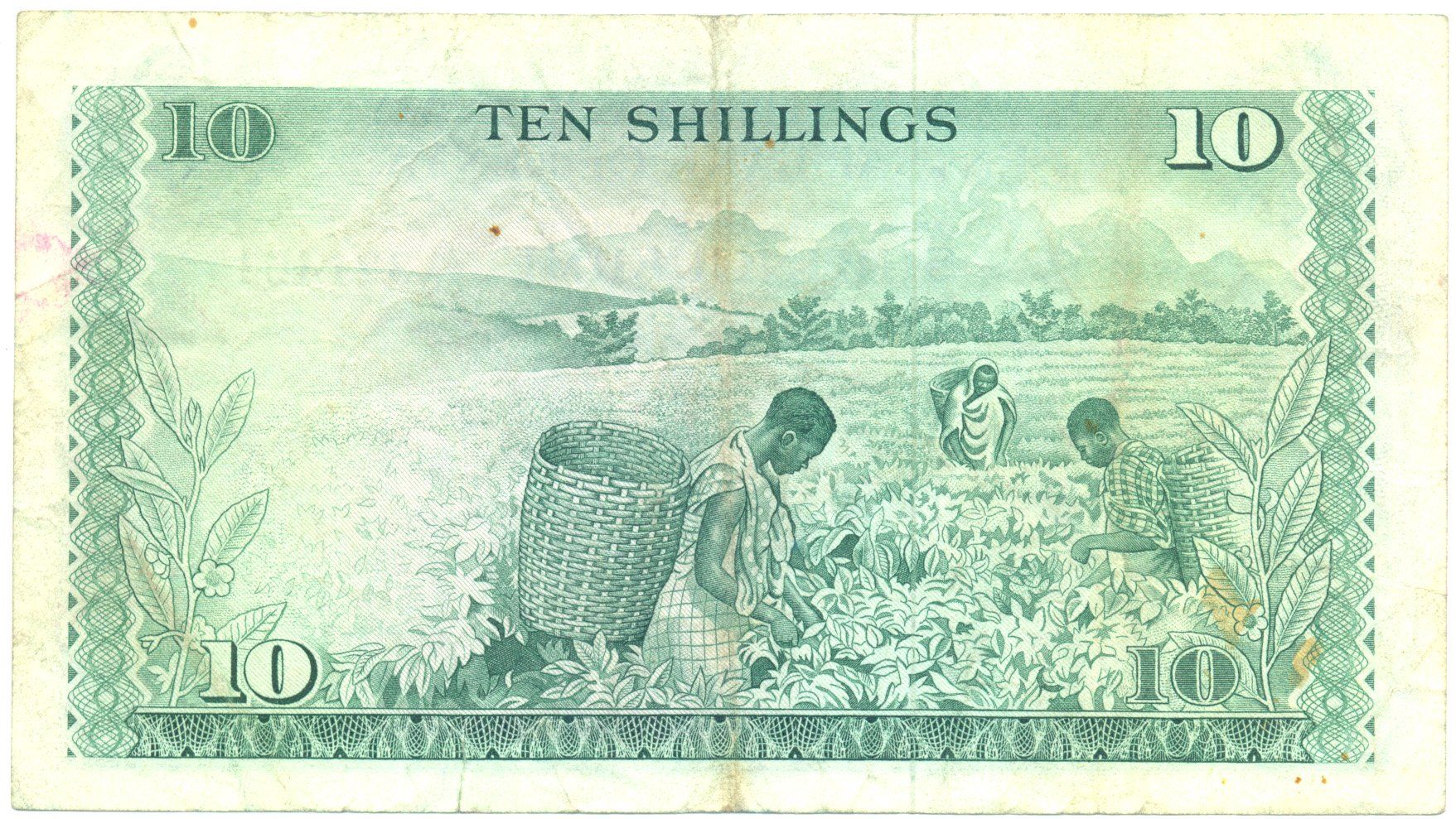 Banknoten: Kenia Kenya 10 Shilingi 1.7.1974 P7e – Gebraucht aus Au SG von Zogu 1